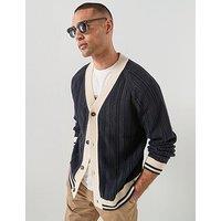 Ps Paul Smith Button Through Knitted Cardigan - Navy