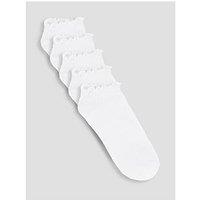 The Very Collection 5 Pack Frill Edge Trainer Liner Socks - White