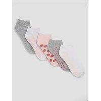 The Very Collection 5 Pack Strawberry, Check And Polka Dot Trainer Liner Socks - Multi