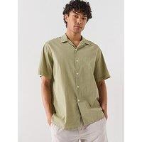 Ps Paul Smith Casual Fit Cuban Collar Short Sleeve Shirt - Light Green