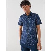 Ps Paul Smith Tailored Fit All Over Micro Printed Shirt - Navy