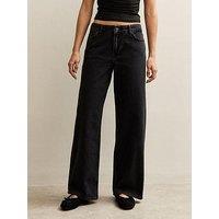 New Look Black Low Rise Wide Leg Jeans