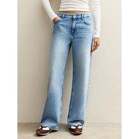 New Look Mid Blue Low Rise Wide Leg Jeans