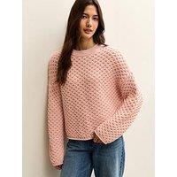 New Look Light Pink Stitch Knit Jumper