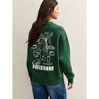 New Look Green Le Petit Cafe Logo Print Sweatshirt
