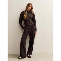 New Look Soft Touch Front Seam Joggers - Brown