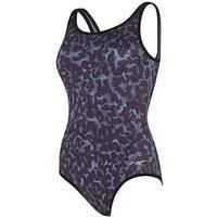 Zoggs Womens Swim Reversible Binding Scoopback Swimsuit - Grey