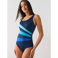 Zoggs Womens Swim Sandon Scoopback Ecolast Swimsuit - Navy