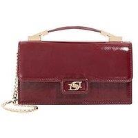 Dune London Skilled Top Handle Microbag - Burgundy Red