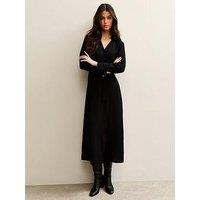 New Look Belted Wrap Midi Dress - Black