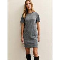 New Look Grey Check T-Shirt Mini Dress