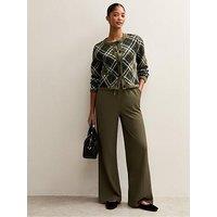 New Look Light Khaki Textured Wide Leg Trousers