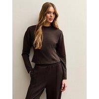 New Look Fitted Barrel Sleeve Sweatshirt - Brown