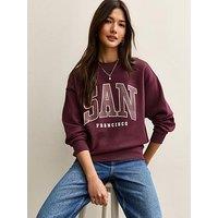New Look Dark Burgundy San Francisco Logo Sweatshirt