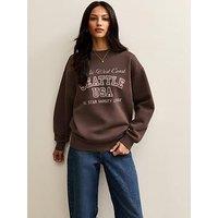New Look Brown Seattle Logo Sweatshirt