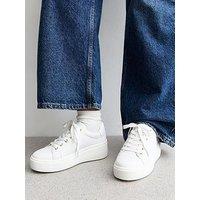 New Look Faux Leather Wedge Trainers - White
