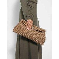 Dune London Encourage Woven Clutch Bag - Dark Gold