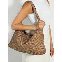 Dune London Deliberate Large Woven Slouch Bag - Dark Gold