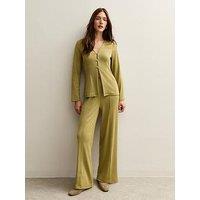 New Look Soft Touch Longline Cardigan - Khaki