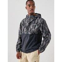 Columbia Mens Spire Valley Printed Windbreaker - Black