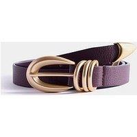 Mint Velvet Chunky Keeper Buckle Belt - Red