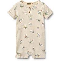 Wheat Baby Boys Printed Shorty Romper - Cream