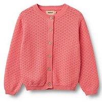 Wheat Girls Sibling Magnella Knitted Cardigan - Pink