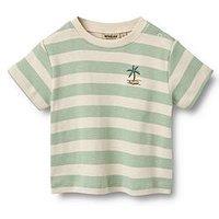 Wheat Baby Boys Sibling Liam Stripe Short Sleeve Tshirt - Green
