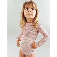 Wheat Girls Margot Long Sleeve Floral Swimsuit - Pink