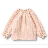 Wheat Baby Girls Long Sleeve Cheesecloth Co-Ord Blouse - Pink