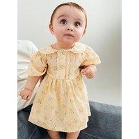Wheat Baby Girls Adele Short Sleeve Floral Dress - Yellow