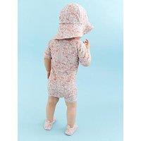 Wheat Baby Girls Floral Short Sleeve Rashsuit - Pink