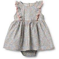 Wheat Baby Girls Sofia Floral Body Dress - Blue