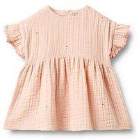 Wheat Baby Girls Sibling Cheesecloth Dress - Pink