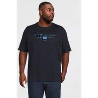 Tommy Hilfiger Big & Tall Mono Stack Logo T-Shirt - Navy