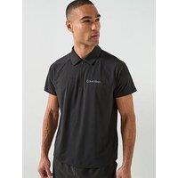 Calvin Klein Sport Go Out Commuter Pique Zip Polo Shirt - Black