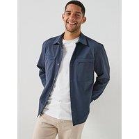 Calvin Klein Tech Dobby Relaxed Fit Overshirt - Blue