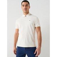 Tommy Hilfiger Interlock Zip Neck Polo Shirt - Off White