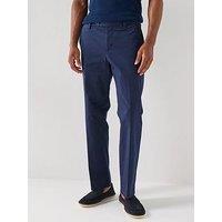 Tommy Hilfiger New York Collection Cotton Garment Dyed Smart Trousers - Navy