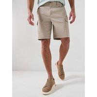 Calvin Klein Refined Stretch Cargo Shorts - Beige