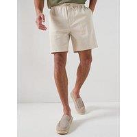 Calvin Klein Straight Fit Linen Shorts - Beige