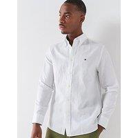 Tommy Hilfiger Regular Fit Linen Blend Shirt - White