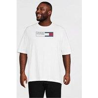 Tommy Hilfiger Big & Tall Text Box Logo T-Shirt - White