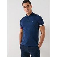 Tommy Hilfiger Liquid Cotton Flag Cuff Slim Fit Polo Shirt - Navy