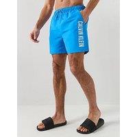 Calvin Klein Intense Power Side Logo Medium Swim Shorts - Bright Blue