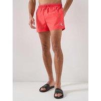 Calvin Klein Graphic Mono Logo Short Swim Shorts - Orange
