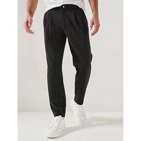 Calvin Klein Tapered Tech Knit Pleated Joggers - Black