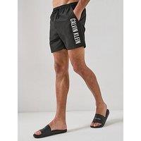 Calvin Klein Intense Power Side Logo Medium Swim Shorts - Black