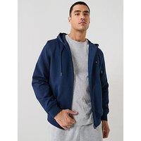Tommy Hilfiger Mix Media Reversible Zip Through Hoodie - Navy