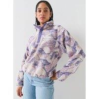 Columbia Womens Helvetia Ii Printed Cropped Half Snap Fleece - Purple